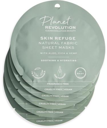 REVOLUTION PLANET REVOLUTION 5PC FABRIC SHEET MASKS SOOTHING & HYDRATING ALOE - Buy Online on GoSupps.com