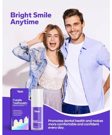 Meto Purple Toothpaste for Teeth Whitening - 1 Fl Oz | Color Corrector Gel for Stain Removal Whitening & Dental Care - Buy Online on GoSupps.com