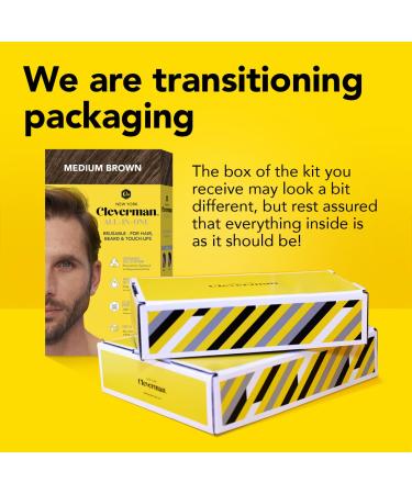 Cleverman Jet Black Hair & Beard Dye Kit for Black Men - Natural-Looking Ammonia-Free Color with Coconut Extract - Professional Quality Beard & Mustache Dye - Buy Online on GoSupps.com