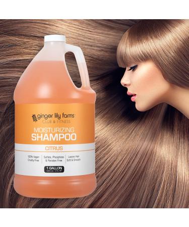 Ginger Lily Farms Club & Fitness Moisturizing Shampoo - 1 Gallon - Vegan & Cruelty-Free - Citrus Scent - for All Hair Types - Buy Online on GoSupps.com