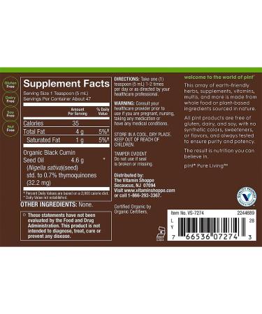 plnt Organic Black Seed Oil a Superfood for Immune & Respiratory Support a Cold-Pressed (8 fl. oz.) 8 Fl Oz (Pack of 1) - Buy Online on GoSupps.com