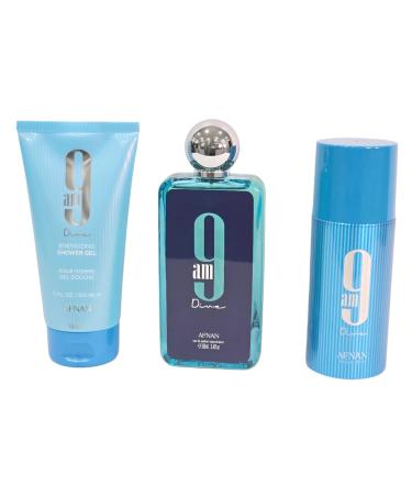Afnan 9 Am Dive 3-Piece Set for Unisex (3.4 Oz Eau De Parfum Spray + 5.0 Oz Shower Gel + 5.0 Oz Deodorant) 9 AM Dive 3-piece Gift SET - Buy Online on GoSupps.com