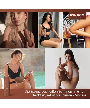 Body Tones Self-Tanning Mousse - Anti-Aging Moisturizing Dark Self-Tanner | 155ml (1-Pack) - Achieve Natural Glow! - Buy Online on GoSupps.com