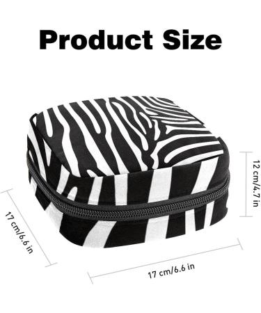 Zebra Imprint Menstruation Pad Bag with Zipper - Stylish & Functional Women's Tampon Collective Bag - Buy Online on GoSupps.com
