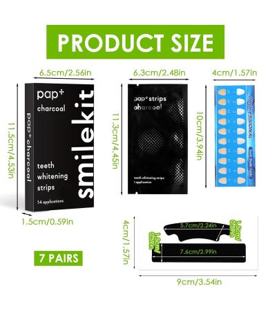 Fluhaw Bamboo Coal Black Tooth Whitening Strips - 7 Pairs for Professional Effect | Sensitive Formula No Mint Taste - Buy Online on GoSupps.com
