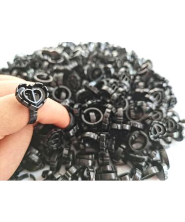 Black Glue Rings for Eyelash Extensions - 300PCS Disposable Holder Cups | Heart & Flower Design Lash Glue Rings for Professional Use - Buy Online on GoSupps.com