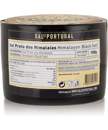  Quinta de Jugais Himalayan Black Salt Salt from Portugal 150g Ceramic Jar 100% Natural Gourmet Product - Buy Online on GoSupps.com