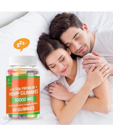 2 Pack Hemp Gummies for Relief: Calm & Rest - High Potency Natural Hemp Oil Infused Fruity Edibles - 120 Gummies, 60 Count Per Pack - Buy Online on GoSupps.com