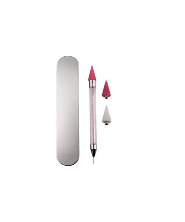 Nail Rhinestone Picker Dotting Tool, Diamond Painting Dotting Pen with Extra 2 Wax Head Dual-ended DIY Nail Art Tool Wax Tip Pencil for Jewel Gems Crystals Studs Picker