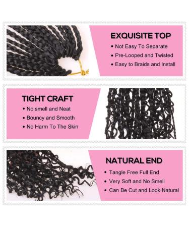 COOKOO 10 Inch Goddess Box Braids Crochet Hair - 8 Pack Bohemian Hippie Style for Black Women - Buy Online on GoSupps.com