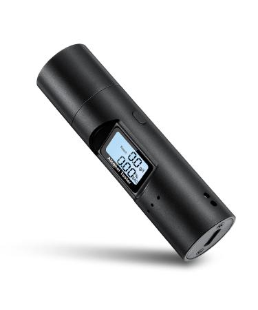 MIKICARE AT02 Breathalyzer - Metal Surface Portable Non-Contact & High-Precision Alcohol Tester with Digital LCD Screen, USB Rechargeable