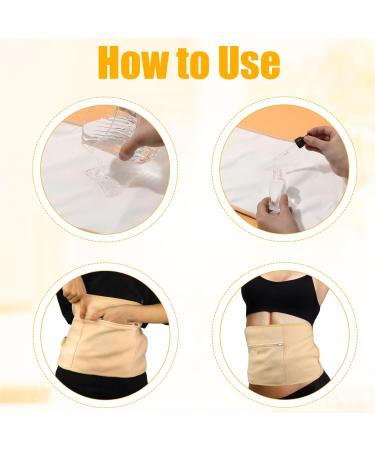 Massage Belt Castor Oil Set - Reusable Pack for Neck Belly & Breast - Leak-Proof TPU Rizinus Oil Pack (Khaki) - Buy Online on GoSupps.com