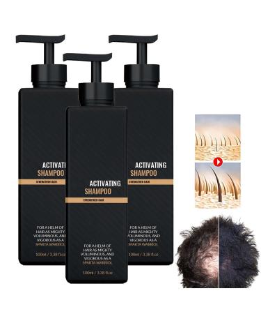 Tindedly Root Activating Shampoo,Hair Regrowth Shampoo,Shampoo For Gray Hair,Shampoo For White Hair,Natural Formula For Thicker Hair(3pcs)