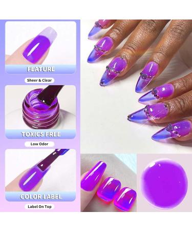Jelly Nail Polish - Transparent Purple Nail Polish - Breathable Neon Jelly Style Nail Varnish - Air Dry Vegan Base Natural Nail Polish Long Lasting Air Dry No Need UV Nail Art - Buy Online on GoSupps.com