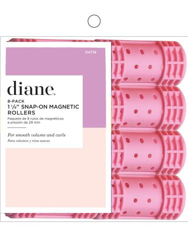 Diane Snap-On Magnetic Rollers Pack of 8 Hair Curlers for Women and Girls  Small  Diameter  Pink  D4719  8 Count (Pack of 1)