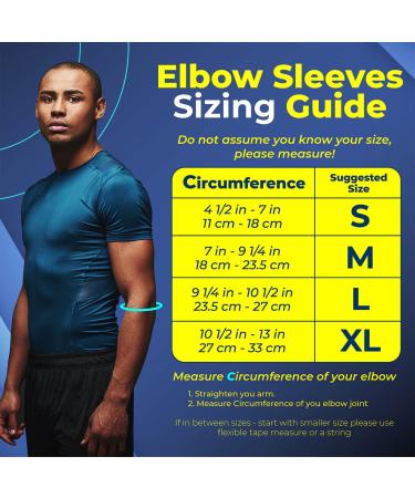 Sparthos Elbow Compression Sleeves (Pair) - Tennis & Golfer's Elbow Support Brace for Men and Women - Large Midnight Black - Buy Online on GoSupps.com