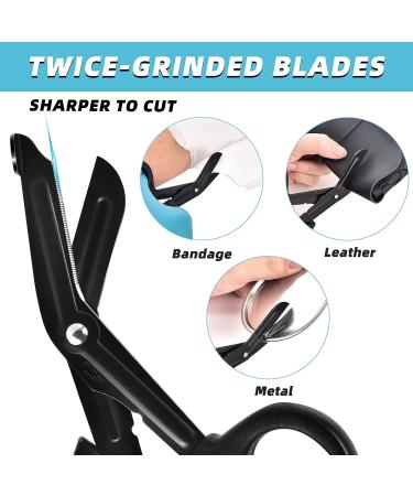 RISESMART Trauma Shears - 7.5 Medical Scissors for Nurses, Stainless Steel, Fluoride Coated Non-stick Blades - Black - Buy Online on GoSupps.com
