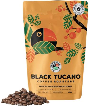Black Tucano Brazilian Specialty Medium Roast Honey Coffee - Premium 86+ Points Whole Bean - 250g 24 Pack - Buy Online on GoSupps.com