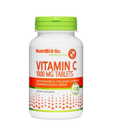 NutriBiotic - Vitamin C 1000 Mg Tablets 100 Count | Essential Immune Antioxidant & Collagen Support Supplement | Pharmaceutical Grade L-Ascorbic Acid | Vegan Non-GMO & Gluten Free