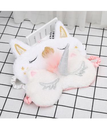 Buy Unicorn Sleeping Mask 2 Pack - Soft Plush Blindfold Eye Cover for Women & Girls - Cute Unicorn Horn Design | International Shipping Available - Buy Online on GoSupps.com