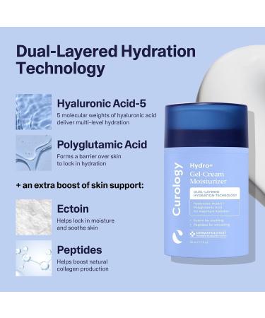 Curology Hydro+ Gel Cream Moisturizer Lightweight Face Lotion for Sensitive Skin 1.7 fl oz - Buy Online on GoSupps.com