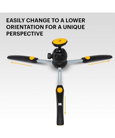 KODAK PhotoGear Mini Tripod with Remote | Compact 9 Tabletop Tripod & Selfie Stick Combo | Smartphone & Action Camera Adapters | Rubber Feet | E-Guide - Buy Online on GoSupps.com