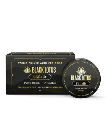 Black Lotus Pure Shilajit Resin 7g 100% Pure Natural Shilajit for Men & Women with Amino Acids 175mg Fulvic Acid 85 Ionic Trace Minerals per Serving Superfood for Immune Support Focus Energy 7g Resin