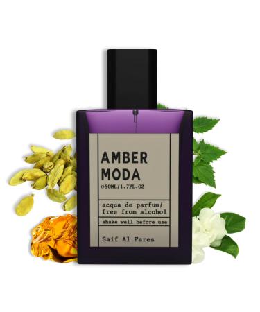 Amber Moda - Exotic Fragrance for Men & Women | Spicy Leather Floral Scent | Long Lasting Arabian Perfumes 1.69 Fl. Oz.