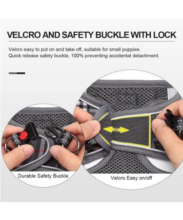 Suredoo Dog Harness for Small Dogs with Leash | Reflective Breathable Anti-Train Design | XS Gray Checkered - Perfect for Puppies & Medium Dogs - Buy Online on GoSupps.com