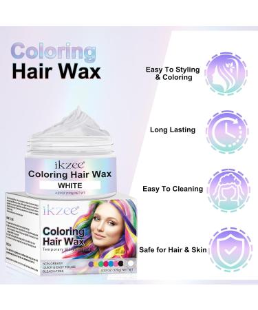  Zoxpm Washable Hair Dye 220g Temporary Hair Dye Hair Wax Color Washable Hair Color Wax for Men and Women Party Festival Cosplay Halloween (White 120g) - Buy Online on GoSupps.com