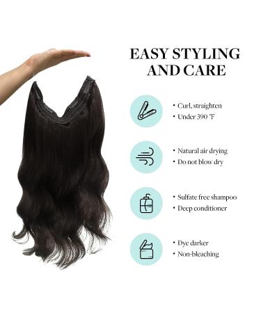 DOORES 18 Dark Brown Wire Hair Extensions - 95g Remy Human Hair, Natural Straight Invisible Hairpiece - Buy Online on GoSupps.com