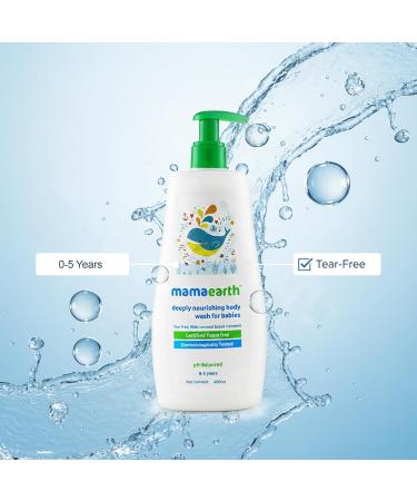 Mamaearth Deeply Nourishing Baby Body Wash | Tear Free Formula with Natural Cleansers | Hydrating Coconut & Jojoba Oil | Moisturizes Delicate Skin of Babies | 13.53 Fl Oz (400ml) - Buy Online on GoSupps.com