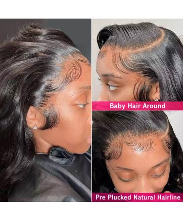 24 Inch Body Wave Lace Front Wig for Black Women - Brazilian Human Hair, Pre-Plucked, Glueless with Baby Hair, Natural Color - Buy Online on GoSupps.com