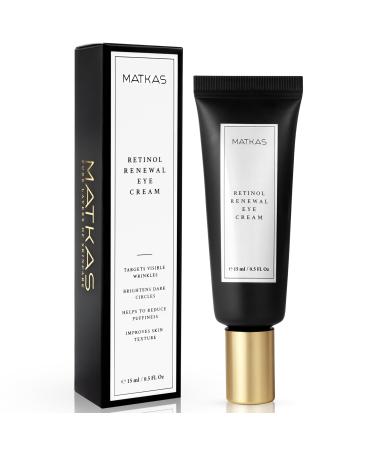 MATKAS Korean Retinol Eye Cream for Dark Circles and Puffiness Wrinkles Fine Lines Night Under Eye Cream Anti Aging - Niacinamide Turmeric Root 6 Types of Ceramides Hyaluronic Acid