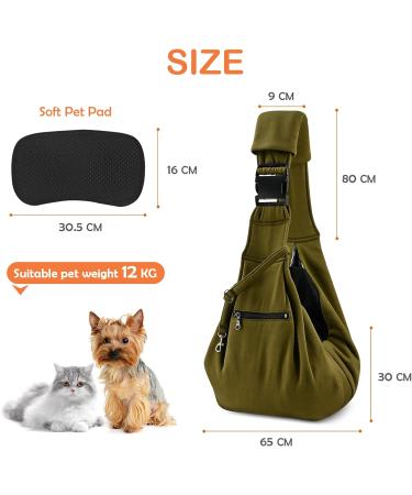 Buy All-Sopets Dog Carrier Bag - Breathable Convenient & Safe for Small Dogs & Cats | Adjustable Straps & Linen Hooks - Stylish Green Pet Carrier - Buy Online on GoSupps.com
