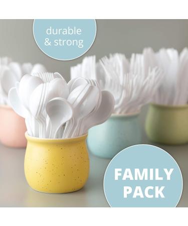 Plasticpro Disposable White Soup Spoons - Pack of 50 Heavyweight Utensils - Buy Online on GoSupps.com