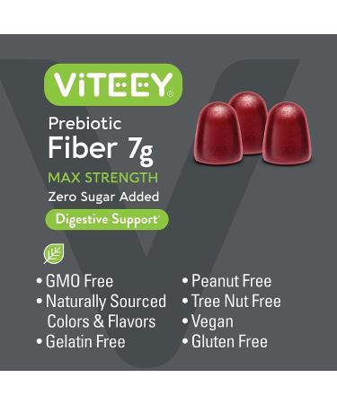 Extra Strength Prebiotic Fiber Gummies - Zero Sugar Digestive Support for Adults & Teens - Vegan Chewable Supplement - Buy Online on GoSupps.com