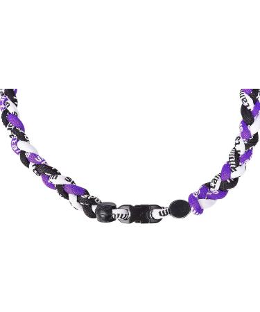 MapofBeauty 22 Inch 3 Rope Sport Ropes Nylon Braided Necklace in Black/White/Purple - Buy Online on GoSupps.com