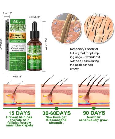 Rosemary Oil for Hair 100% Pure Rosemary Essential Oil for Eyebrow and Eyelash Nourishes The Scalp Stimulates Hair Growth for Men Women 30ml - Buy Online on GoSupps.com