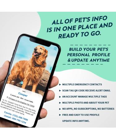 MyLuckyTag NFC & QR Code Smart Pet ID Tag | Personalized Dog/Cat Tag | Online Profile | Pet Location Alert | Engraved Paw Tag - Buy Online on GoSupps.com