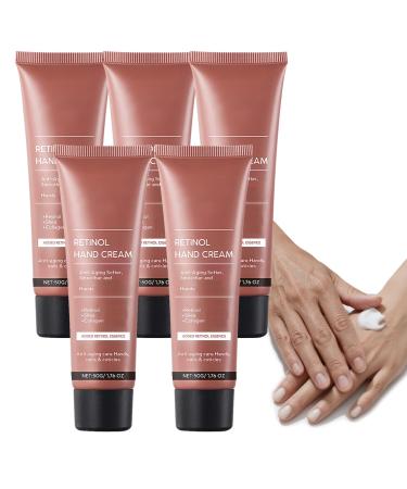 WRANBAO Retinol Antiaging hand cream firming antiaging hand lotion with collagen antiwrinkle cream for hands deeply hydrates and greasy nongreasy suitable for dry skin 5 pieces 5 pieces