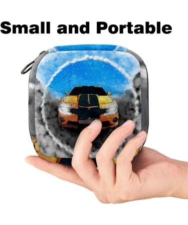 Cartoon Car Lady Napkin Storage Bag | Portable Period & Menstrual Cup Holder for Women & Teens - Buy Online on GoSupps.com