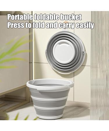 Shakven Foldable Bucket with Handle | Ergonomic Water Bucket with Large Capacity - 10L Space-Saving Fishing Bucket Portable Water Bucket with Handle for Camping - Buy Online on GoSupps.com