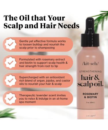 Kitsch Rosemary Oil for Hair Growth - Biotin-Infused Pre-Wash Scalp & Hair Treatment Nourishing & Volumizing Eco-Friendly 60 mL - Buy Online on GoSupps.com