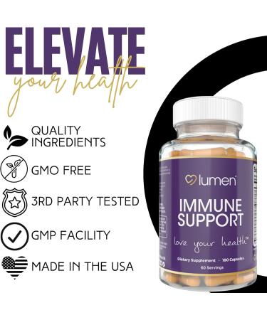 Lumen Naturals Immune Support for Women with Elderberry Zinc Vitamins E C & B6 180 Capsules 60 Servings Non-GMO Gluten-Free and Vegan-Friendly - Buy Online on GoSupps.com