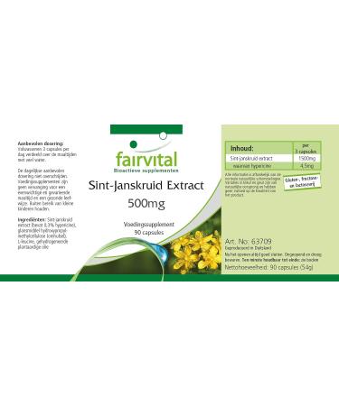 Fairvital | St. John's wort 500mg VEGAN - mushroom extract - Highly dosed - 90 capsules - standardized to 0.3% hypericin - Buy Online on GoSupps.com
