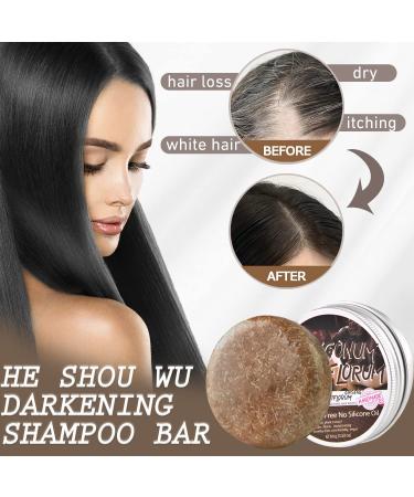 2Pcs Hira Darkening Shampoo Bar for Gray Hair - All-Natural Peppermint Formula - Buy Online on GoSupps.com
