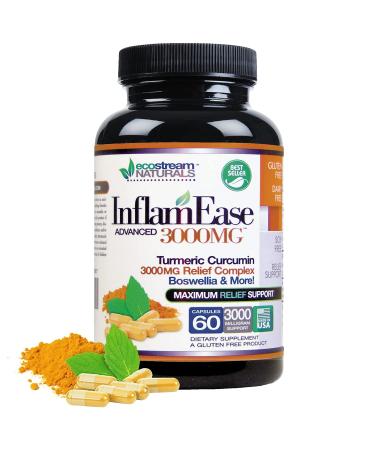 ecostream Naturals InflamEase Day or Night Use - Gluten-Free 60 Vegetarian Capsules (Packaging May Vary) - Buy Online on GoSupps.com