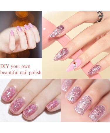 Nail Polish Set - Glitter Nail Varnish Set - Quick Dry Flash Shinny Pink Series Nail Polish - Healthy Breathable Nail Varnish Gift Set - No Need Cure Nail Paint for DIY Nail Art 4pcs 3 - Buy Online on GoSupps.com