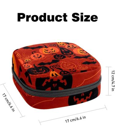 Halloween Pumpkin Bat Sanitary Napkin Storage Bag - Menstrual Cup Pouch for Women/Girls/Ladies - Color 9 - Buy Online on GoSupps.com